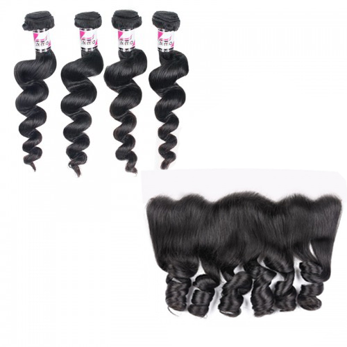 Stema Virgin Loose Wave Hair With 13x4 Lace Frontal 